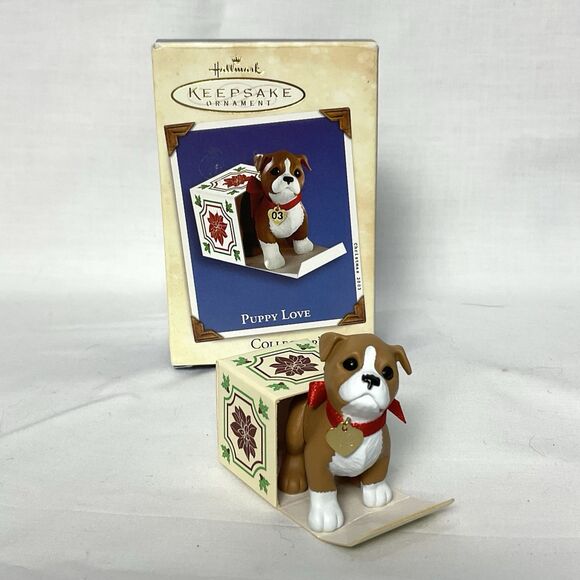 Puppy Love Hallmark Ornament Lot #13 & #14 Dated  2003 2004 Boxer & Lab - Picture 2 of 9